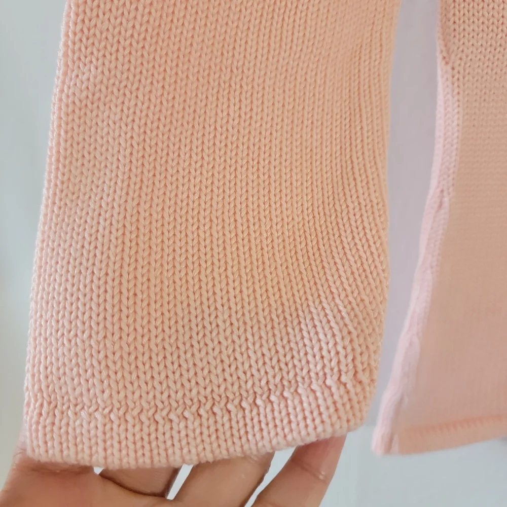 VTG Tommy Bahama Baby Pink Pullover Sweater XS V-neck Cotton Y2K Coquette Girly